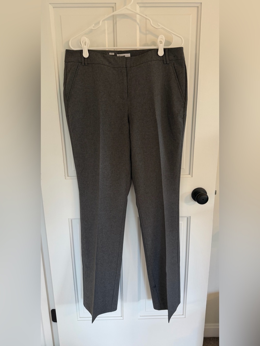 New York & Company Gray Straight Leg Dress Pants Size 12 Tall Career